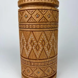 Ukrainian Hand-Carved Wooden Decorative Vase