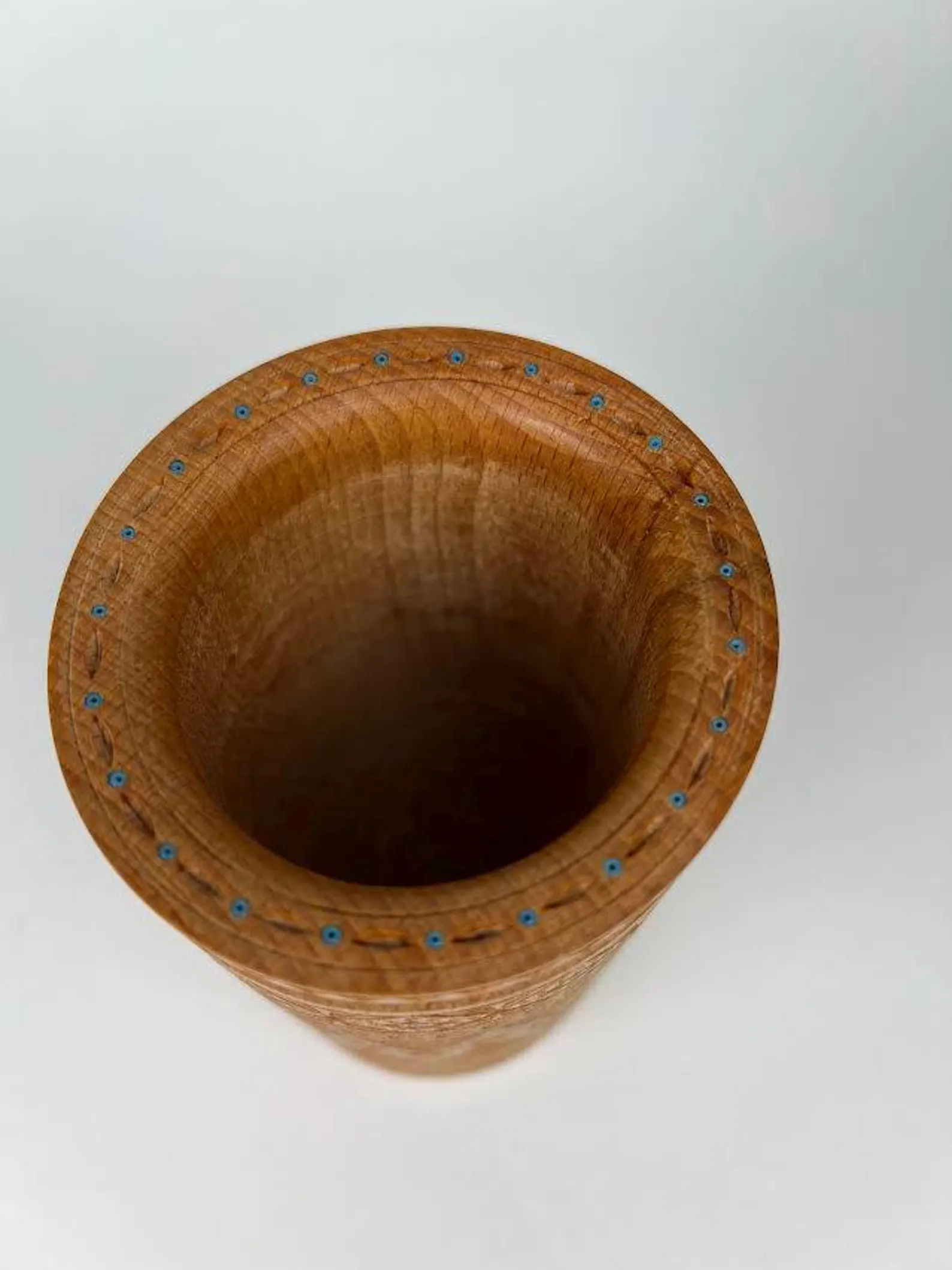 Ukrainian Hand-Carved Wooden Decorative Vase - Image 3