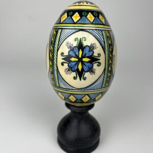 Vintage Hand-Painted Ukrainian Egg with Bell Inside