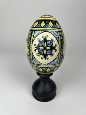 Vintage Hand-Painted Ukrainian Egg with Bell Inside